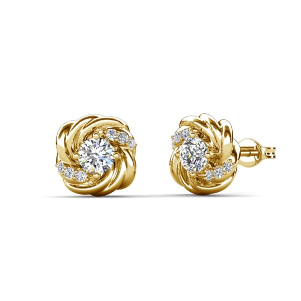 Rose 18K Sárgaarany bevonatú swarovski kristályos fülbevaló