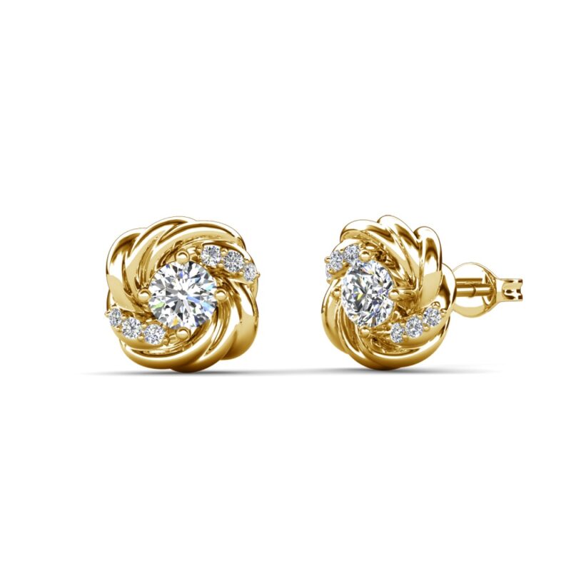 Rose 18K Sárgaarany bevonatú swarovski kristályos fülbevaló