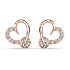 Tala szives 18K Rózsaarany bevonatú swarovski kristályos fülbevaló