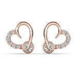 Tala szives 18K Rózsaarany bevonatú swarovski kristályos fülbevaló