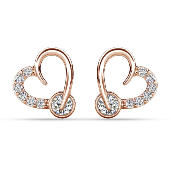 Tala szives 18K Rózsaarany bevonatú swarovski kristályos fülbevaló