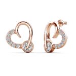 Tala szives 18K Rózsaarany bevonatú swarovski kristályos fülbevaló - Image 2