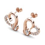 Tala szives 18K Rózsaarany bevonatú swarovski kristályos fülbevaló - Image 3
