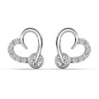 Tala szives 18K Fehérarany bevonatú swarovski kristályos fülbevaló