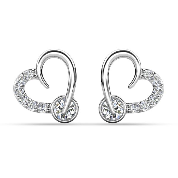 Tala szives 18K Fehérarany bevonatú swarovski kristályos fülbevaló