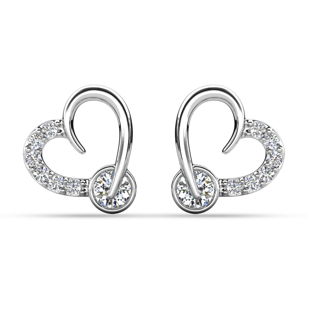 Tala szives 18K Fehérarany bevonatú swarovski kristályos fülbevaló Tala szives 18K Fehérarany bevonatú swarovski kristályos fülbevaló