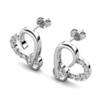 Tala szives 18K Fehérarany bevonatú swarovski kristályos fülbevaló - Image 4