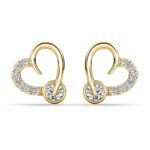 Tala szives 18K Sárgaarany bevonatú swarovski kristályos fülbevaló