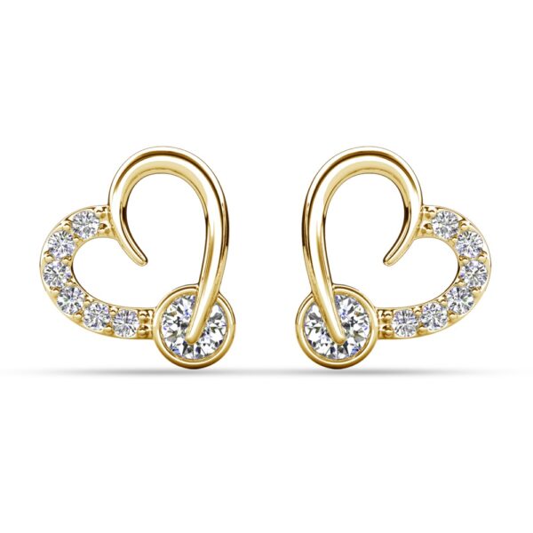 Tala szives 18K Sárgaarany bevonatú swarovski kristályos fülbevaló