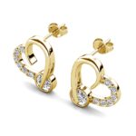 Tala szives 18K Sárgaarany bevonatú swarovski kristályos fülbevaló - Image 3