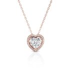 Szív 18K Rózsaarany bevonatú swarovski kristályos nyaklánc - Heart - EkszerWebshop.hu