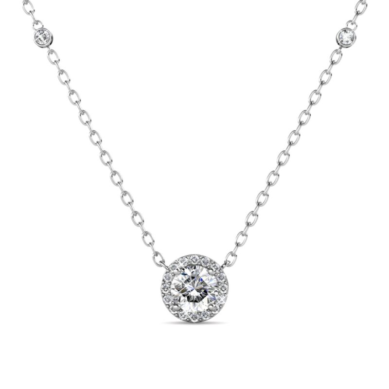 Jovi 18K Fehérarany bevonatú swarovski kristályos nyaklánc