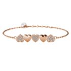 Rhea szives 18K Rózsaarany bevonatú swarovski kristályos karkötő