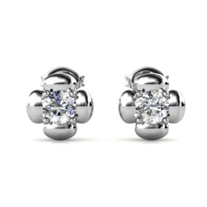 Jiva 18K Fehérarany bevonatú swarovski kristályos fülbevaló