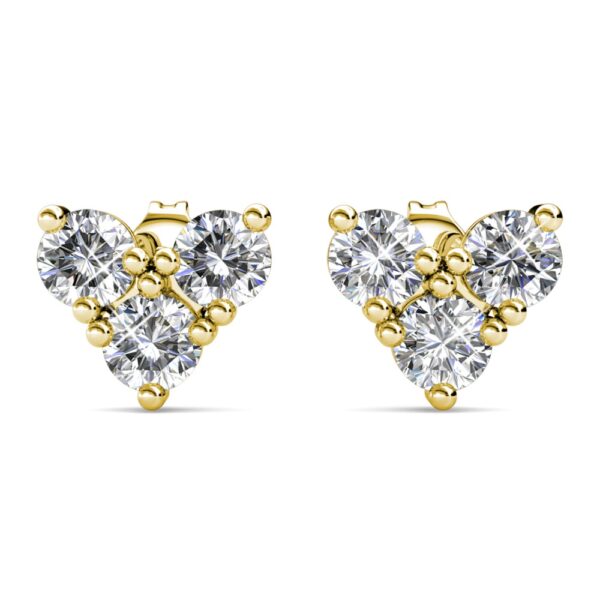 Coral 18K Sárgaarany bevonatú swarovski kristályos fülbevaló