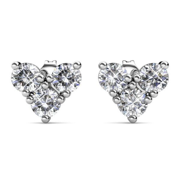 Coral 18K Fehérarany bevonatú swarovski kristályos fülbevaló