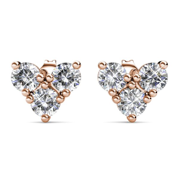 Coral 18K Rózsaarany bevonatú swarovski kristályos fülbevaló