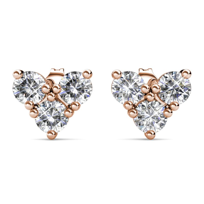 Coral 18K Rózsaarany bevonatú swarovski kristályos fülbevaló