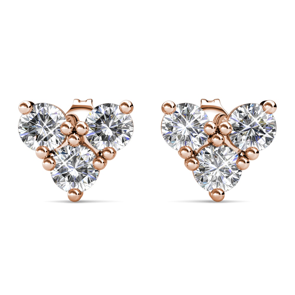 Coral 18K Rózsaarany bevonatú swarovski kristályos fülbevaló Coral 18K Rózsaarany bevonatú swarovski kristályos fülbevaló