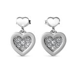 Tori szives18K Fehérarany bevonatú swarovski kristályos fülbevaló