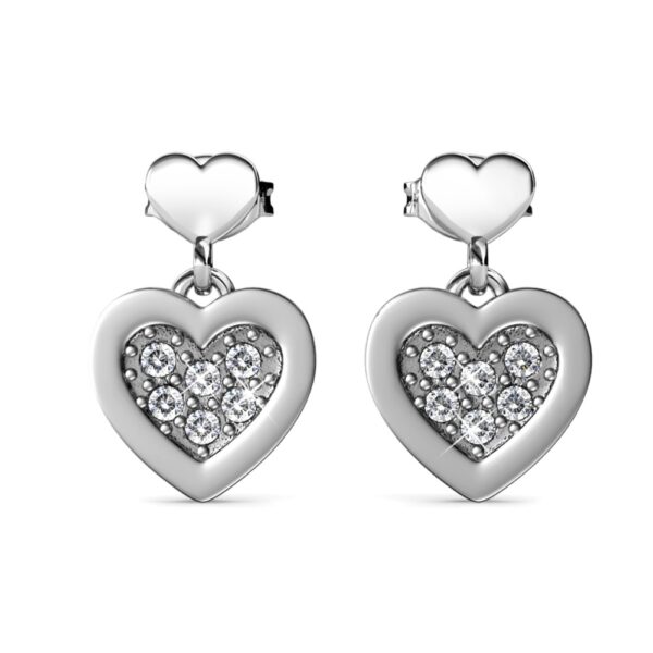 Tori szives18K Fehérarany bevonatú swarovski kristályos fülbevaló