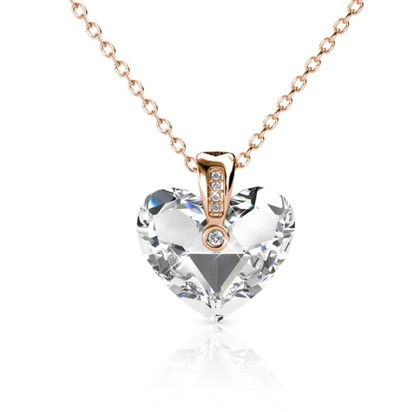 Szív alakú 18K Rózsaarany bevonatú swarovski kristályos nyaklánc - Pure - EkszerWebshop.hu
