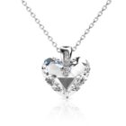 Szív alakú 18K Fehérarany bevonatú swarovski kristályos nyaklánc - Pure - EkszerWebshop.hu