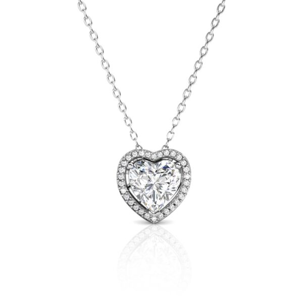 18K Fehérarany bevonatú swarovski kristályos nyaklánc - Heart - EkszerWebshop.hu