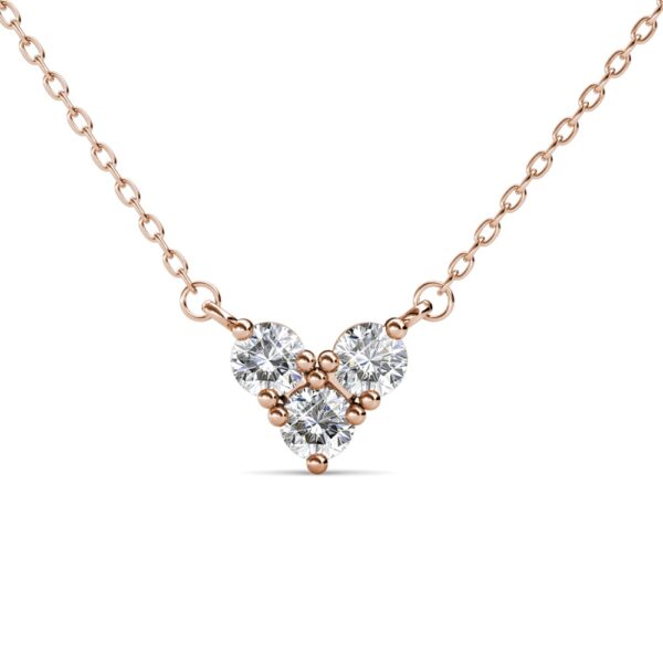 Szív 18K Rózsaarany bevonatú swarovski kristályos nyaklánc - Triangle - EkszerWebshop.hu