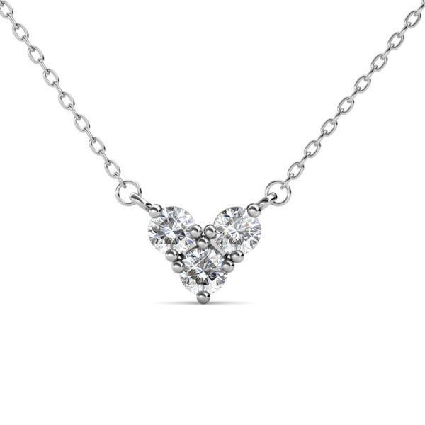Szív 18K Fehérarany bevonatú swarovski kristályos nyaklánc - Triangle - EkszerWebshop.hu