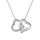 Hilo dupla szives 18K Fehérarany bevonatú swarovski kristályos nyaklánc