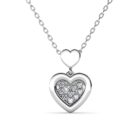Szív 18K Fehérarany bevonatú swarovski kristályos nyaklánc - Rosa - EkszerWebshop.hu
