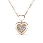 Szív 18K Rózsaarany bevonatú swarovski kristályos nyaklánc - Rosa - EkszerWebshop.hu