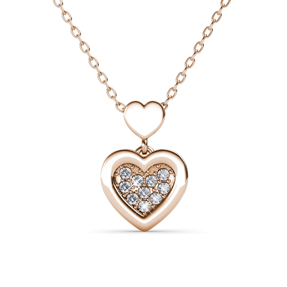 Szív 18K Rózsaarany bevonatú swarovski kristályos nyaklánc - Rosa - EkszerWebshop.hu Szív 18K Rózsaarany bevonatú swarovski kristályos nyaklánc - Rosa - EkszerWebshop.hu