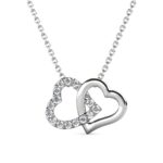 Hilo dupla szives 18K Fehérarany bevonatú swarovski kristályos nyaklánc