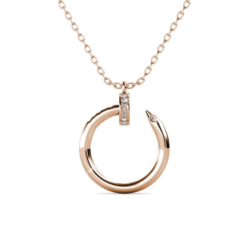 Jora 18K Rózsaarany bevonatú swarovski kristályos nyaklánc