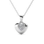 Xiro szives 18K Fehérarany bevonatú swarovski kristályos nyaklánc