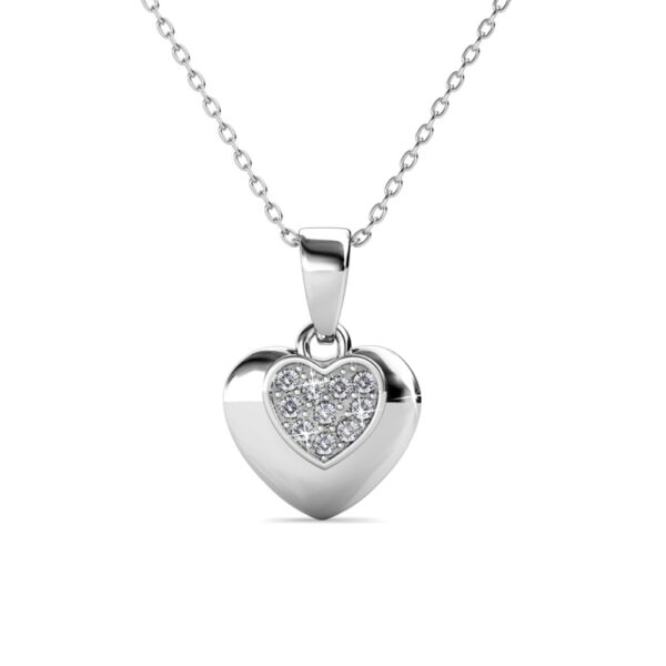 Xiro szives 18K Fehérarany bevonatú swarovski kristályos nyaklánc