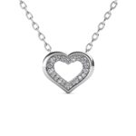 Zeno szives 18K Fehérarany bevonatú swarovski kristályos nyaklánc