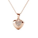 Yuki szives 18K Rózsaarany bevonatú swarovski kristályos nyaklánc