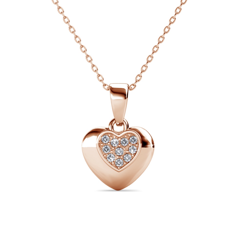 Yuki szives 18K Rózsaarany bevonatú swarovski kristályos nyaklánc Yuki szives 18K Rózsaarany bevonatú swarovski kristályos nyaklánc