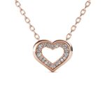 Alva szives 18K Rózsaarany bevonatú swarovski kristályos nyaklánc