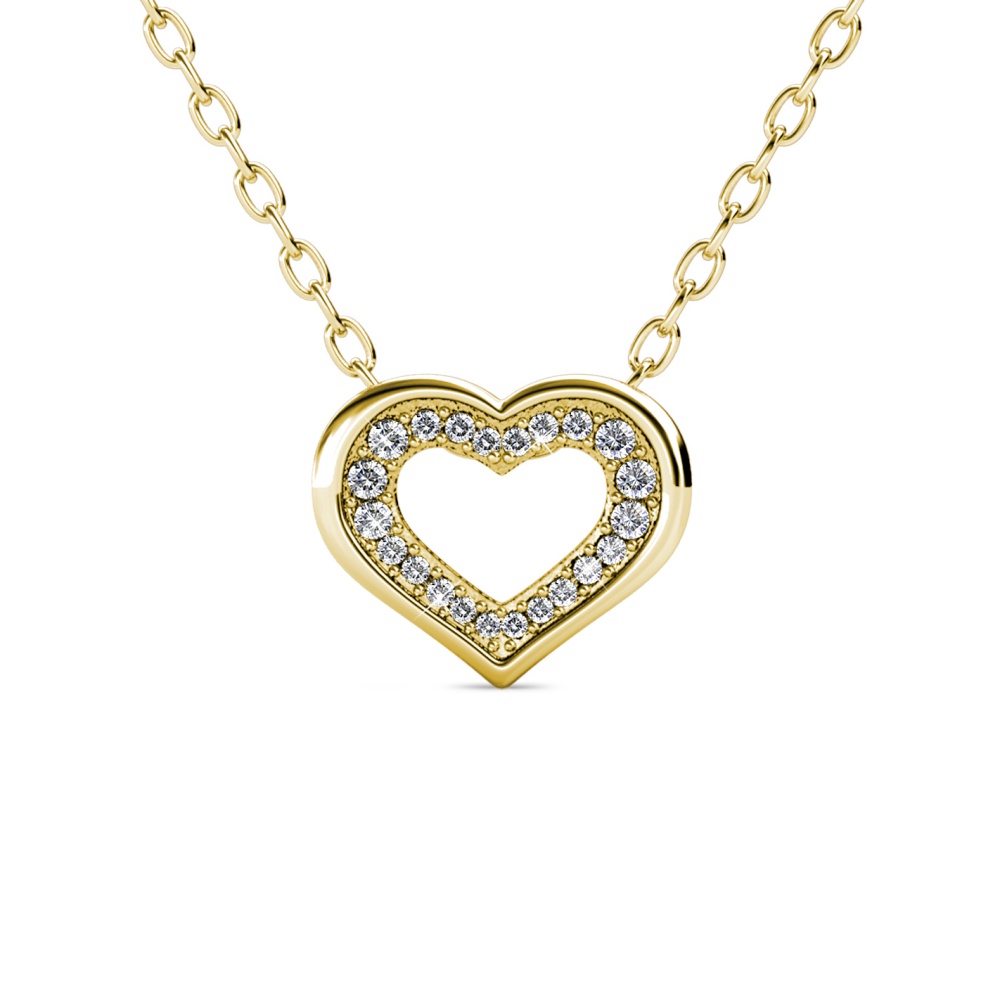 Beli szives 18K Sárgaarany bevonatú swarovski kristályos nyaklánc Beli szives 18K Sárgaarany bevonatú swarovski kristályos nyaklánc