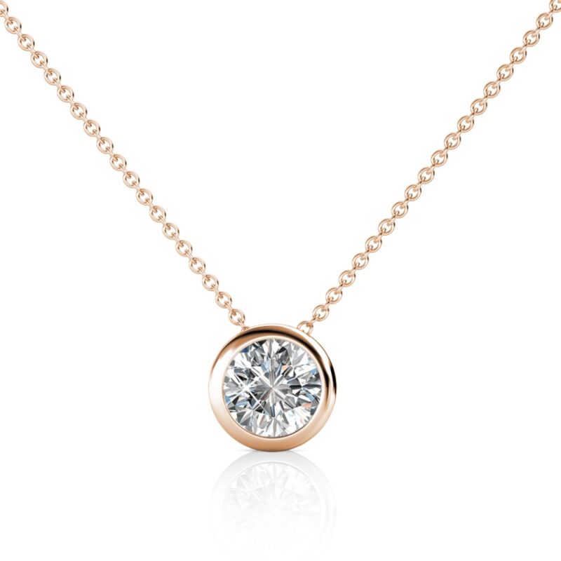 Gema 18K Rózsaarany bevonatú swarovski kristályos nyaklánc