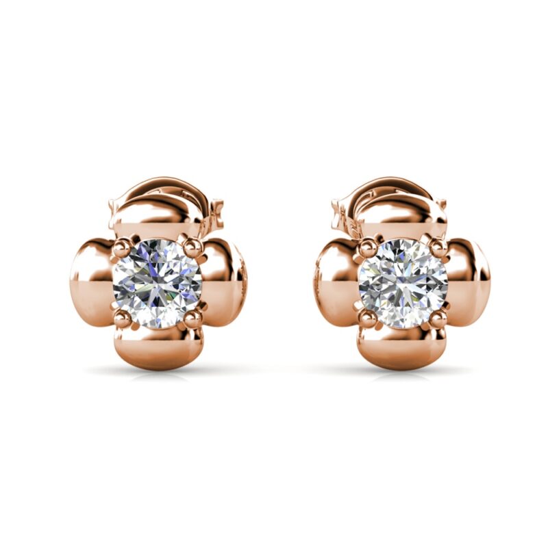 Xen 18K Rózsaarany bevonatú swarovski kristályos fülbevaló