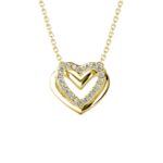 Mavi Dupla szives 18K Sárgaarany bevonatú swarovski kristályos nyaklánc