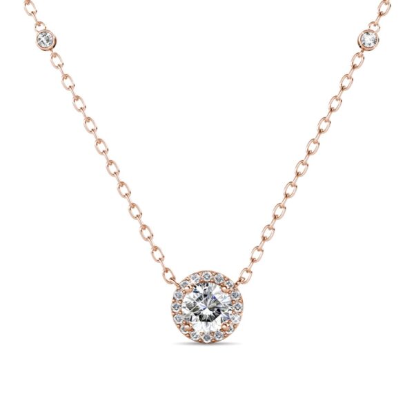 Jovi 18K Rózsaarany bevonatú swarovski kristályos nyaklánc