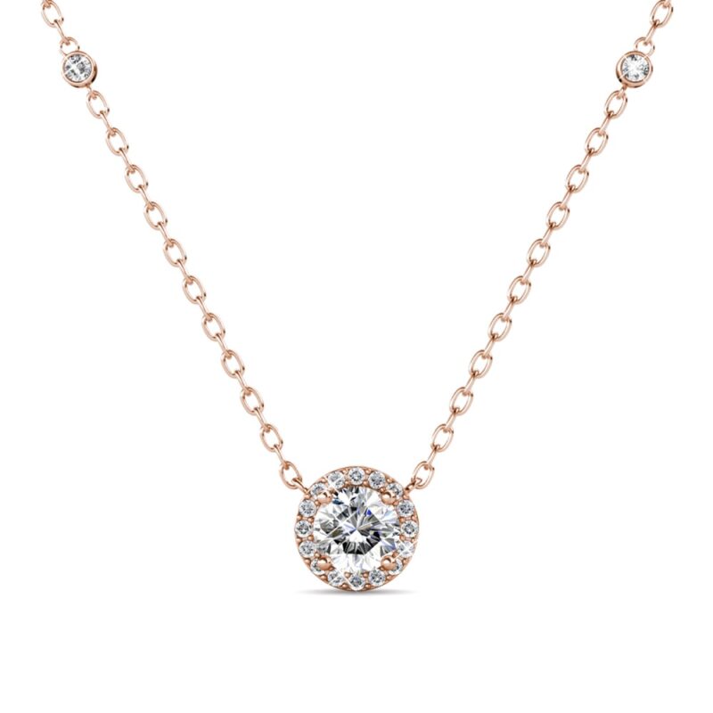 Jovi 18K Rózsaarany bevonatú swarovski kristályos nyaklánc