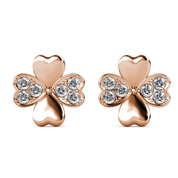 Clover Orel 18K Rózsaarany bevonatú swarovski kristályos fülbevaló