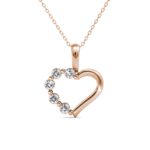 ZoraX szives 18K Rózsaarany bevonatú swarovski kristályos nyaklánc